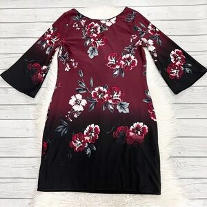 White House Black Market Floral Bell Sleeve Dress